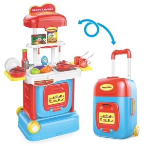 Troler bucatarie mobila pentru copii 3 ani+, cu 37 piese incluse, multicolor - Img 2