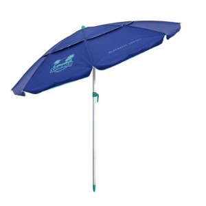 Umbrela Plaja Anti Vant, Protectie solara UPF+50, Cadru de Aluminiu 4 Inele, Ø2.25m, albastru-argintiu - Img 5