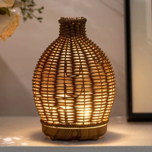 Umidificator cu Aromaterapie cu Lumina, 120x160x120mm, 80ml, 5W, Maro - Img 1