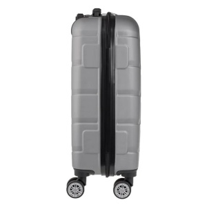 Valiza - Troler Model cu Dungi Reliefate, Capacitate 33L, Culoare Gri metalizat - Img 3