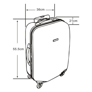 Valiza - Troler, Model cu dungi reliefate, Capacitate 33L, Culoare roz - Img 9