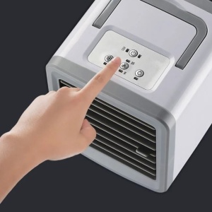 Ventilator Portabil cu USB, Pulverizare Apă, 13x13.8x14.8cm, gri/alb - Img 6