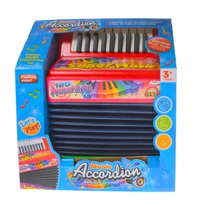 Acordeon pentru copii de 3 ani+, cu baterii, manual sau automat, 20x10x28 cm, multicolor - Img 5