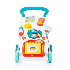 Antemergator muzical 4 in 1, interactiv, cu jucarii detasabile, pentru copii 6 luni+, 45x41x31 cm, multicolor - Img 3