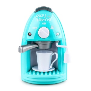 Aparat de cafea de jucarie, pentru copii 3 ani+, cu sunete, lumini si ceasca, plastic, 22 cm inaltime, turcoaz - Img 4