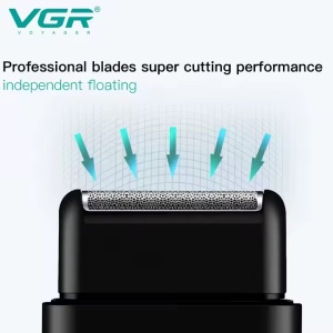 Aparat de Ras Electric Portabil VGR V-390, Reincarcabil USB, Folie Dubla de Precizie, Trimmer Integrat, Autonomie 45 Minute, Negru - Img 9