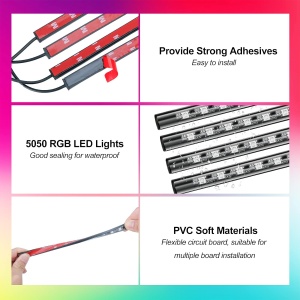 Banda LED auto cu control din aplicatie, culori RGB, lumini ambientale in interiorul masinii - Img 6
