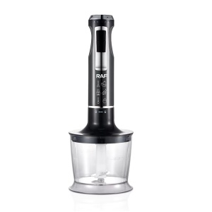Blender RAF R3010, 4 in 1, 1600W, cu recipient de 500ml, de 600 ml si tel, lame din otel, 41 cm, negru-argintiu - Img 4