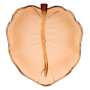 Bol de servire, in forma de frunca, din plastic, dimensiuni 27x32x11cm, transparent - Img 2