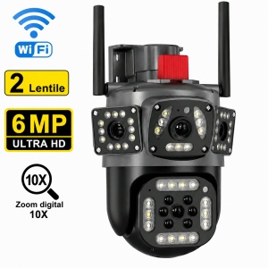 Camera de supraveghere 6MP Ultra HD - Conectivitate WIFI - 2 Lentile - PTZ Rotativ - Zoom digital 10X