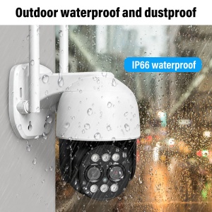 Camera de supraveghere CCTV PTZ IP WiFi de 3MP, Full HD, senzor uman, alarma, alba cu negru - Img 6