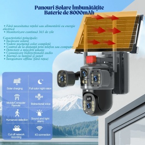 Camera de supraveghere cu panou solar V380 PRO - Conectivitate 4G LTE cu Cartela SIM - 12MP 4K Ultra HD - Img 10