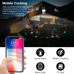 Camera de supraveghere IP CCTV smart de 2MP, Wi-Fi, senzor lumina si miscare, infrarosu, alerte, alba - Img 3