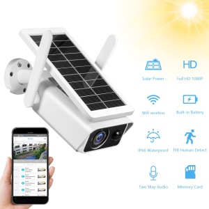 Camera de supraveghere solara, IP66, Full-HD, 2MP, infrared, cu microfon si difuzor, alb - Img 6