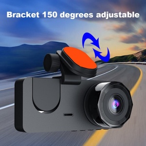 Camera tripla auto DVR slim, ecran LCD 2 inchi, Full HD, 3 lentile, 2 fata si 1 spate, senzor G, negru - Img 5