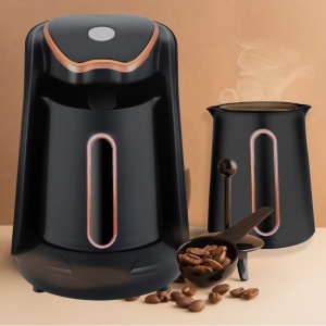 Cana Electrica pentru Cafea sau Ceai, R103, 600W, 300ml, Negru cu insertii aurii - Img 1