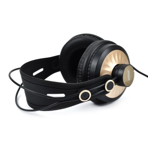 Casti stereo cu fir D68, jack 3,5 mm, On-Ear, negru-auriu - Img 1