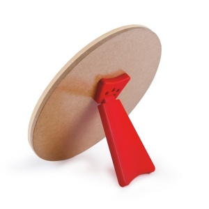 Ceas educativ din lemn pentru copii, puzzle cifre detasabile, invatarea orei si formelor, multicolor - Img 3