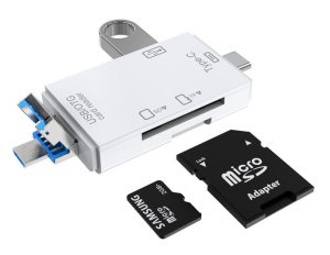 Cititor de Carduri de memorie SD, MicroSD/TF cu USB, USB Type-C 3.1, Micro USB
