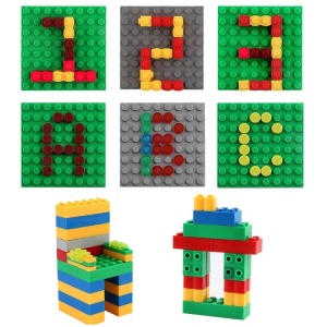 Cuburi de construit din plastic cu 500 sau 1000 piese, Pentru copii 6 ani+, Multicolor - Img 3