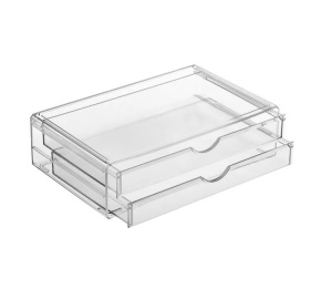 Cutie acrilica transparenta cu 2 sertare, Dimensiune 32x20x9cm - Img 4
