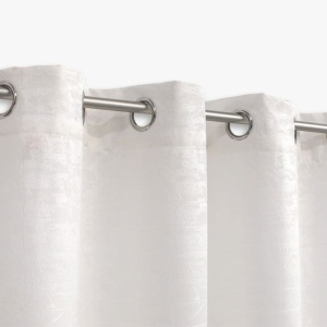 Draperie decorativa cu grad de umbrire mediu, Model frosty cu inele, Dimensiune 140x260 cm, Alb