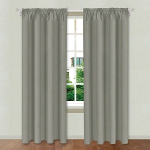 Draperie decorative tip Blackout - nu lasa lumina sa treaca, cu rejansa, Dimensiune 140x260cm , Gri - Img 2