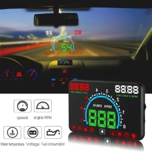 Ecran de proiectie afisaj bord pe parbriz 5.8″, Head Up Display E350, compatibil pe masinile care au mufa OBD2 - Img 2