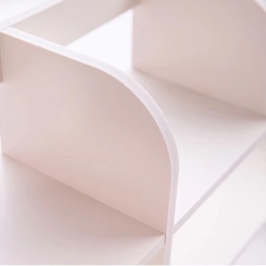 Etajeta pentru birou cu 6 compartimente si un sertar, Material PVC, Dimensiune 55x14x34cm, Alb - Img 6