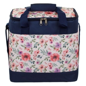 Geanta Izoterma, Capacitate 15L, 28x18x30cm, Albastru Ecru Floral - Img 4