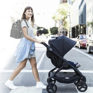 Geanta rucsac pentru scutece Mommy Bag, Material Sintetic, Dimensiuni 25x15x37cm, Culoare Gri - Img 2