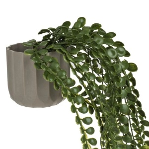 Ghiveci decorativ cu planta curgatoare artificiala, Ø8x40cm, gri/verde - Img 3