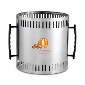 Gratar electric multifunctional, RAF R8619, 1200 W, pentru 8 frigarui, din otel, 24 x 24 x 40 cm, negru-argintiu - Img 5