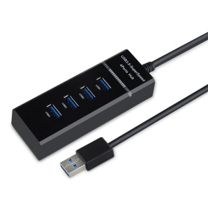 Hub USB cu 4 porturi USB 3.0, ultra slim, incarcare sau transfer de date, 5Gbps, negru - Img 4
