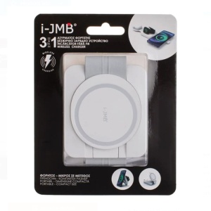 Incarcator wireless 3 in 1 pentru telefon mobil ceas si casti, dimensiuni 7x2x9.5cm, negru - Img 1