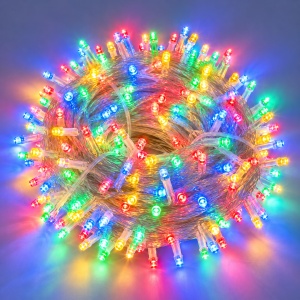 Instalatie de Craciun LED Tip Rola, 100m, 800 LED-uri, 8 Moduri de Iluminare, Interior/Exterior, Fir Transparent, Multicolor - Img 3
