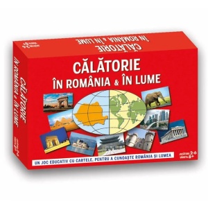 Joc de societate „Calatorie in Romania & in lume”, 2-6 jucatori, varsta 8+ ani, 40x27x7cm, multicolor