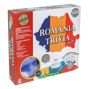 Joc de societate „România Trivia” cu buzzer care vorbește, enunță 500 întrebări