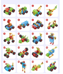 Jucarie educativa si interactiva STEM, 404 piese de constructie puzzle 3D, pentru copii 6 ani+, multicolor - Img 7