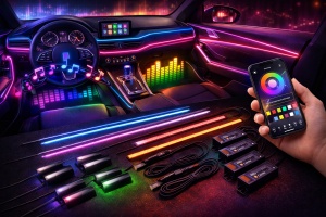 Kit lumini ambientale auto RGB interior 18 in 1 cu control din aplicatie - Img 3