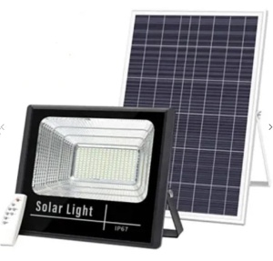 KIT Proiector 50w LED DIMABIL JORTAN cu Panou Solar INDIVIDUAL si Telecomanda JORTAN - Img 1