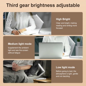 Lampa de birou LED, Cablu USB, Putere 5W, 3 moduri de iluminare, Alb - Img 11