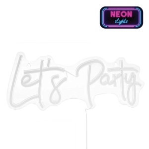 Lampa led neon model Let's Party, Dimensiuni 40x17.5cm, Multicolor - Img 3
