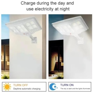 Lampa solara cu suport, 12 cadrane 108 LED, Putere 200W, Senzor de miscare, lumina si telecomanda - Img 4