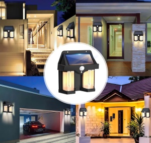 Lampa solara de perete cu 2 Led-uri, Senzor de miscare, Multiple moduri de iluminare - Img 2