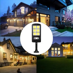 Lampa solara LED cu 6 cadrane, Senzor de miscare si lumina, Telecomanda, Protectie IP 65 - Img 2