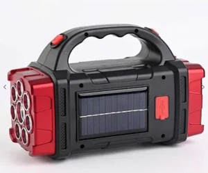 Lampa solara multifunctionala HB-1678 putere 38W tip lanterna/felinar, cu maner, negru/rosu - Img 4