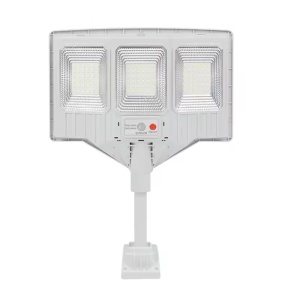 Lampa solara stradala cu telecomanda, JG-703, 6.5W, 3 cadrane, 108 LED-uri, 6000K, 10000lm, IP67, cu suport si senzor de miscare, 31x19 cm, gri - Img 7