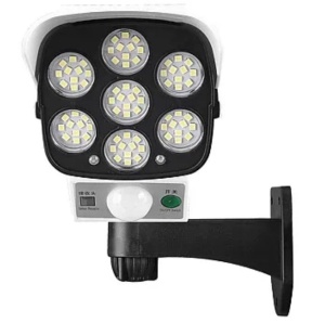 Lampa solara tip camera de supraveghere, Senzor de lumina si miscare, Telecomanda - Img 7