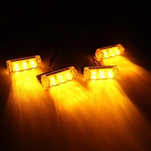 Lumini avertizare galbene pentru grila, LED, 36W, 12V, functii stroboscop si telecomanda - Img 2